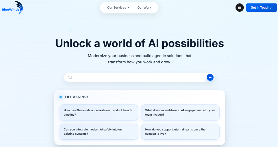 Bluewinds IT consulting agency platform